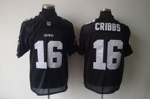 Browns #16 Joshua Cribbs Black Shadow Stitched NFL Jersey