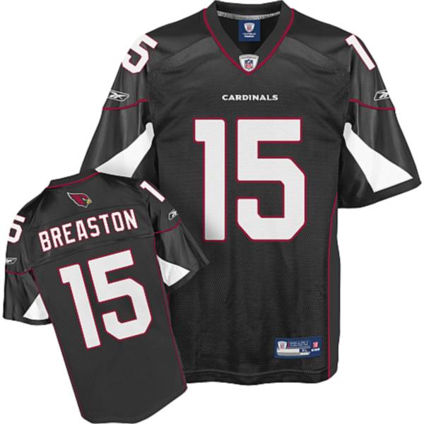 Cardinals #15 Steve Breaston Black Stitched NFL Jersey