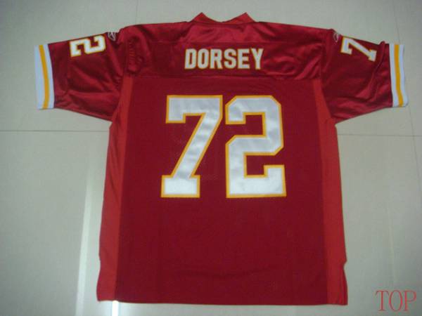 Chiefs #72 Glenn Dorsey Red Stitched NFL Jersey