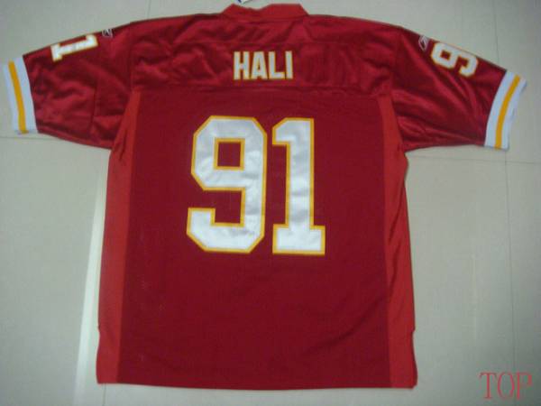 Chiefs #91 Tamba Hali Red Stitched NFL Jersey
