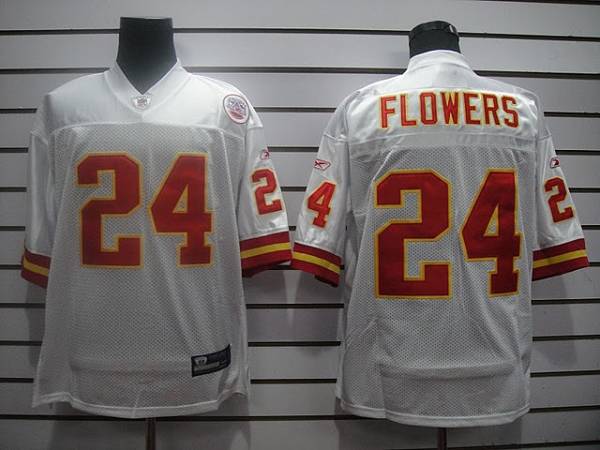 Chiefs #24 Brandon Flowers White Stitched NFL Jersey