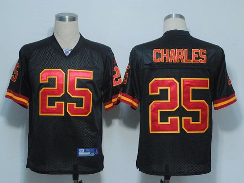 Chiefs #25 Jamaal Charles Black Stitched NFL Jersey