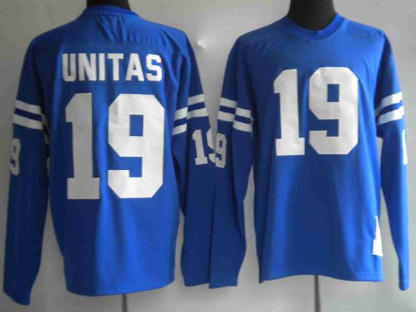 Mitchel & Ness Colts #19 Johnny Unitas Blue Stitched Throwback NFL Jersey