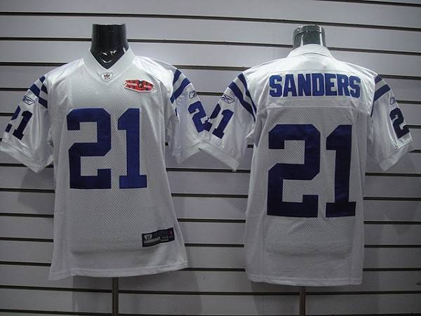 Colts #21 Bob Sanders White With Super Bowl Patch Stitched NFL Jersey