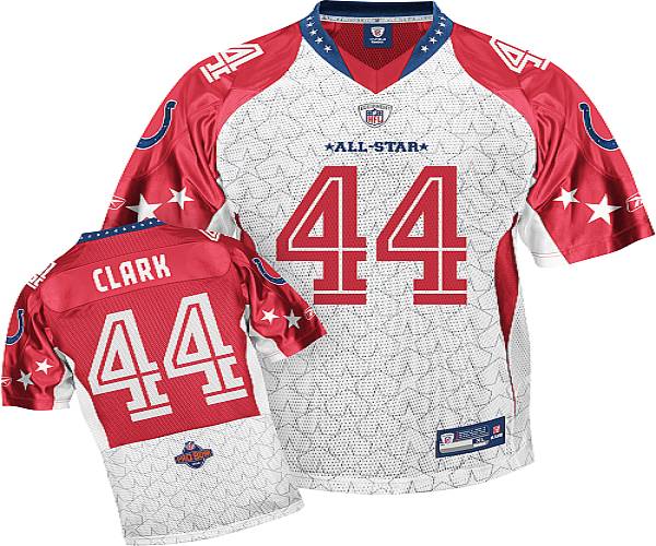 Colts #44 Dallas Clark Red 2010 Pro Bowl Stitched NFL Jersey