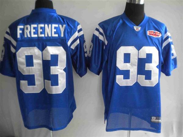 Colts #93 Dwight Freeney Blue With Super Bowl Patch Stitched NFL Jersey