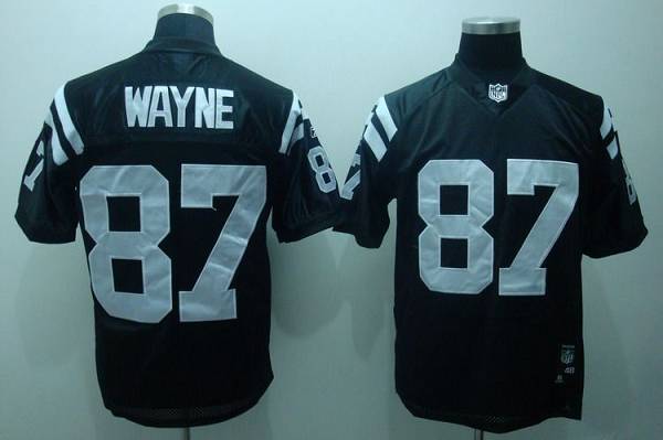Colts #87 Reggie Wayne Black Shadow Color Stitched NFL Jersey