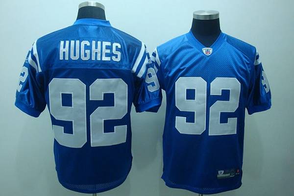 Colts #92 Jerry Hughes Blue Stitched NFL Jersey