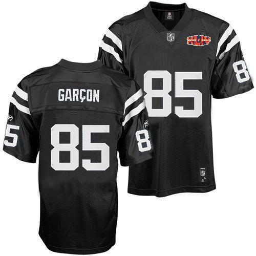 Colts #85 Pierre Garcon Black Shadow With Super Bowl Patch Stitched NFL Jersey