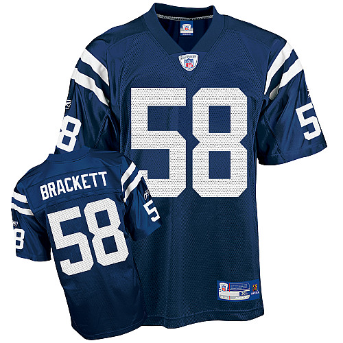 Colts #58 Gary Brackett Blue Stitched NFL Jersey