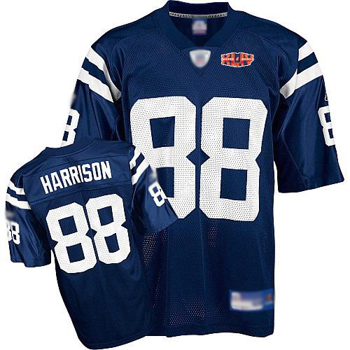 Colts #88 Marvin Harrison Blue With Super Bowl Patch Stitched NFL Jerseys