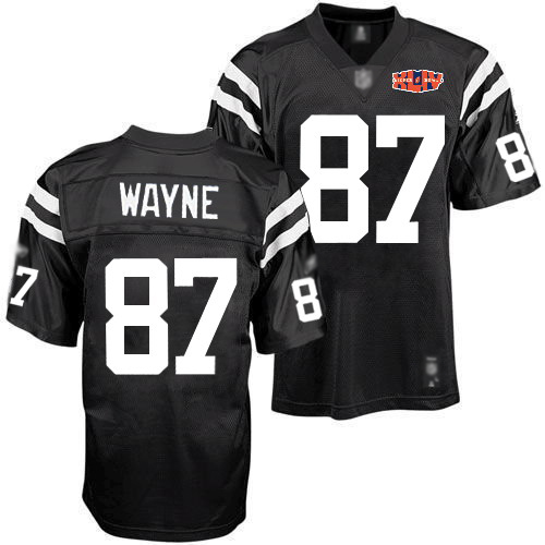 Colts #87 Reggie Wayne Black Shadow With Super Bowl Patch Stitched NFL Jerseys