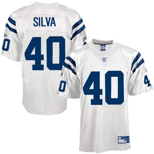 Colts #40 Jamie Silva White Stitched NFL Jersey