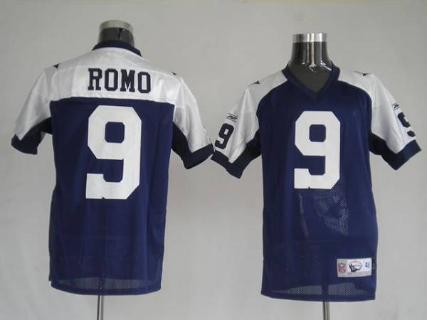 Cowboys #9 Tony Romo Blue Thanksgiving Stitched Throwback NFL Jersey