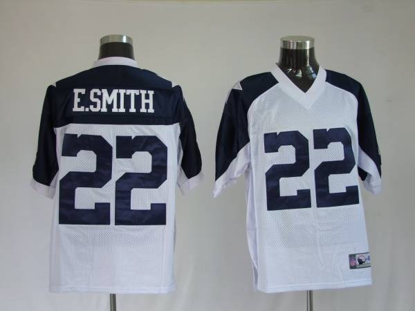 Cowboys #22 Emmitt Smith White Thanksgiving Stitched Throwback NFL Jersey