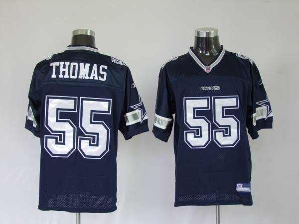 Cowboys #55 Zach Thomas Blue Stitched NFL Jersey