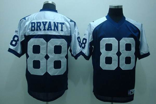 Cowboys #88 Dez Bryant Blue Thanksgiving Stitched Throwback NFL Jersey