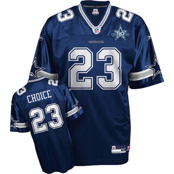 Cowboys #23 Tashard Choice Blue Team 50TH Anniversary Patch Stitched NFL Jersey