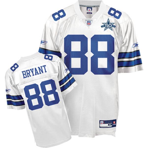 Cowboys #88 Dez Bryant White Team 50TH Anniversary Patch Stitched NFL Jersey