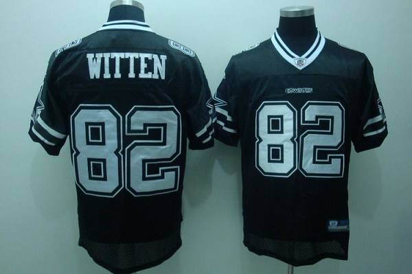 Cowboys #82 Jason Witten Black Shadow Stitched NFL Jersey