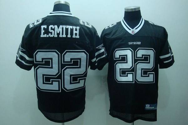 Cowboys #22 Emmitt Smith Black Shadow Stitched NFL Jersey