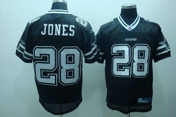 Cowboys #28 Felix Jones Black Shadow Stitched NFL Jersey