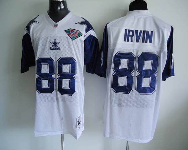 Mitchell & Ness Cowboys #88 Michael Irvin White Throwback Stitched NFL Jersey