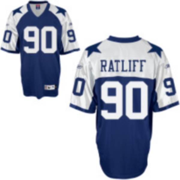 Cowboys #90 Jay Ratliff Blue Thanksgiving Stitched Throwback NFL Jersey