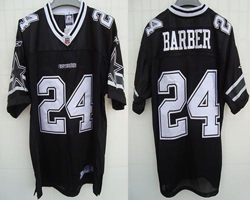Cowboys #24 Marion Barber Black Shadow Stitched NFL Jersey