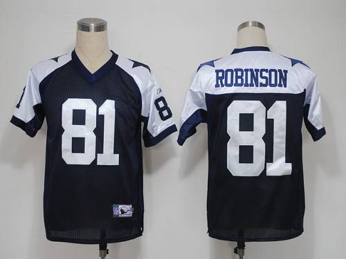 Cowboys #81 Laurent Robinson Blue Thanksgiving Stitched NFL Jerseys