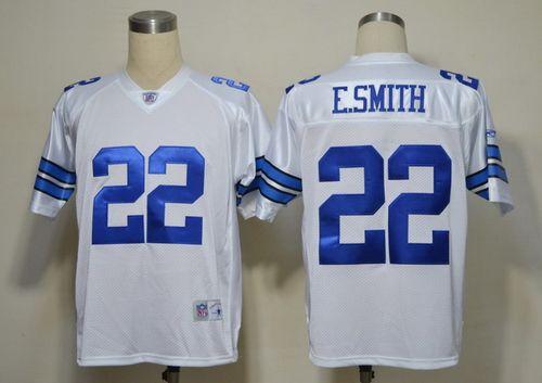 Cowboys #22 Emmitt Smith White Legend Throwback Stitched NFL Jersey