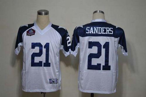 Cowboys #21 Deion Sanders White Thanksgiving Stitched NFL Jersey
