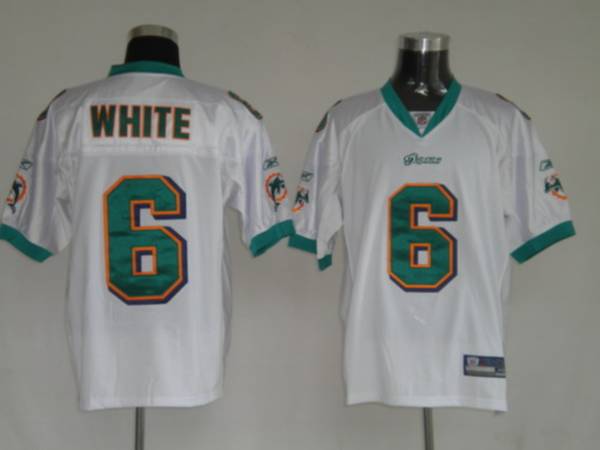 Dolphins Pat White #6 White Stitched NFL Jersey