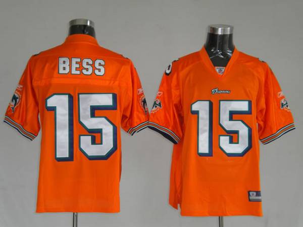 Dolphins Davone Bess #15 Orange Stitched NFL Jersey