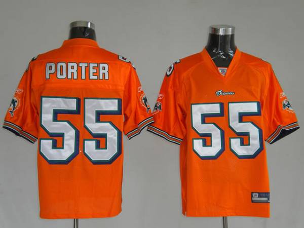 Dolphins Joey Porter #55 Orange Stitched NFL Jersey