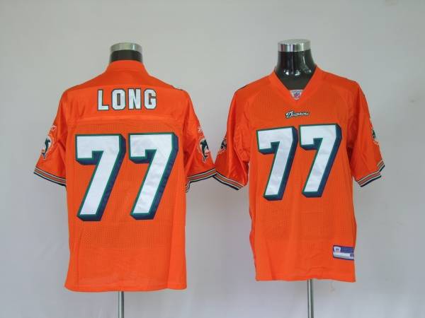 Dolphins Jake Long #77 Orange Stitched NFL Jersey