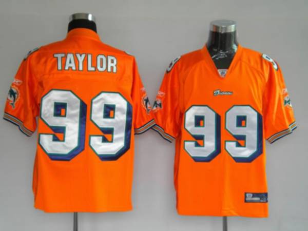 Dolphins Jason Taylor #99 Orange Stitched NFL Jersey