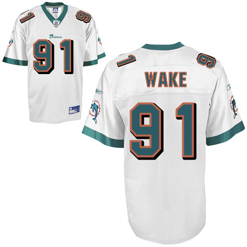 Dolphins #91 Cameron Wake White Stitched NFL Jerseys