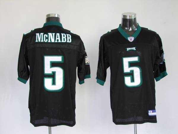 Eagles Donovan McNabb #5 Stitched Black NFL Jersey