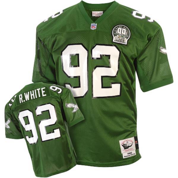 Mitchell&Ness Eagles #92 Reggie White Green Stitched Throwback NFL Jersey