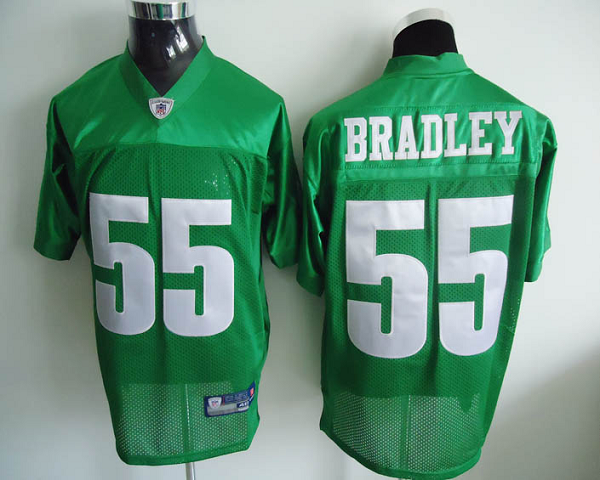 Eagles #55 Stewart Bradley Light Green 1960 Throwback Stitched NFL Jersey