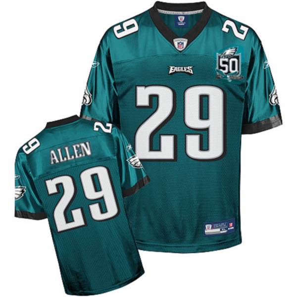 Eagles #29 Nathaniel Allen Green Stitched With Team 50TH Patch NFL Jersey