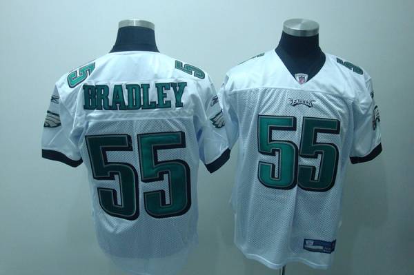 Eagles #55 Stewart Bradley White Stitched NFL Jersey