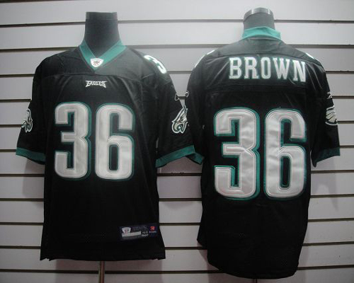 Eagles #36 Ronnie Brown Black Stitched NFL Jersey