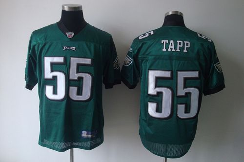 Eagles #55 Darryl Tapp Green Stitched NFL Jersey