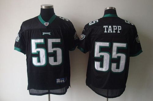 Eagles #55 Darryl Tapp Black Stitched NFL Jersey