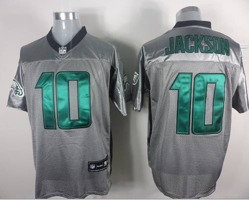 Eagles #10 DeSean Jackson Grey Shadow Stitched NFL Jersey