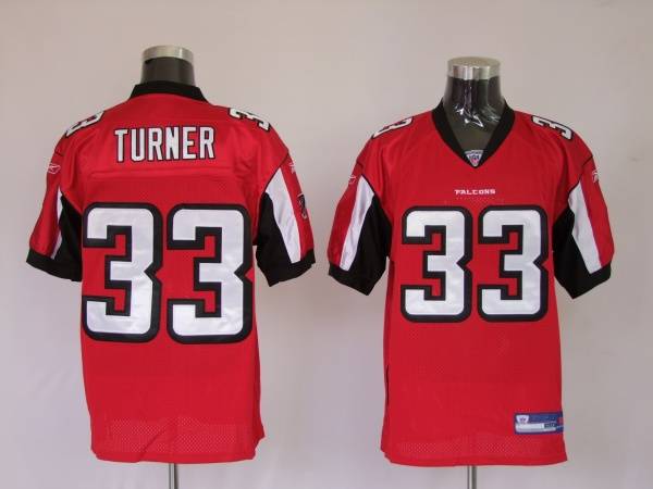 Falcons #33 Michael Turner Red Stitched NFL Jersey