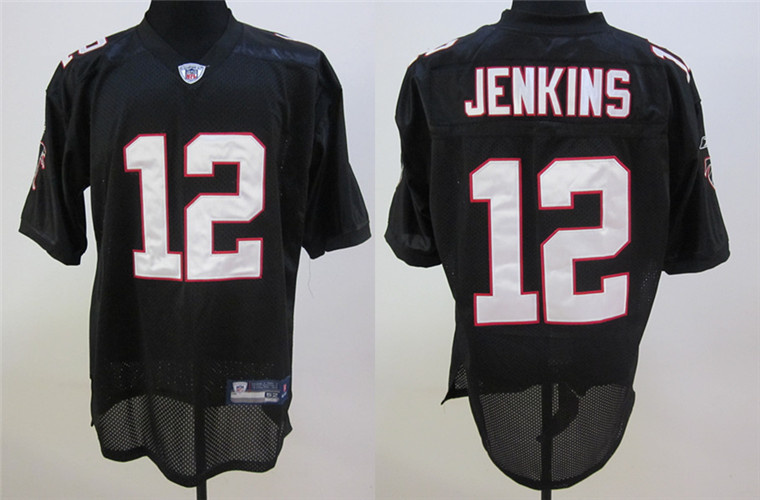 Falcons #12 Michael Jenkins Black Stitched NFL Jersey