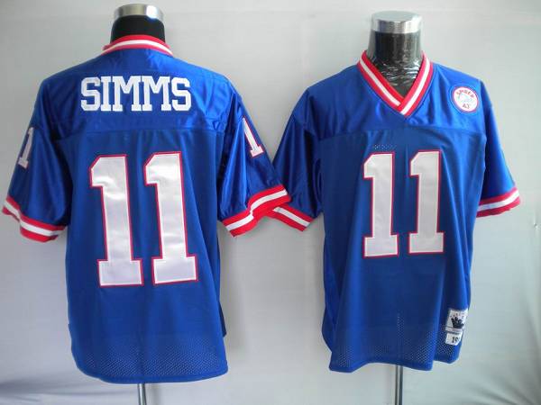 Mitchell and Ness Giants #11 Phil Simms Stitched Blue NFL Jersey